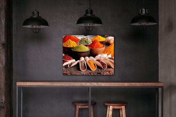 Impresi Tablou Spice in wooden cups - 90 x 70 cm