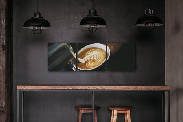 Impresi Tablou Latte art - 90 x 30 cm (3-piese)