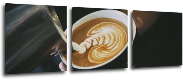 Impresi Tablou Latte art - 90 x 30 cm (3-piese)