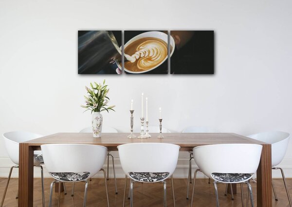 Impresi Tablou Latte art - 90 x 30 cm (3-piese)