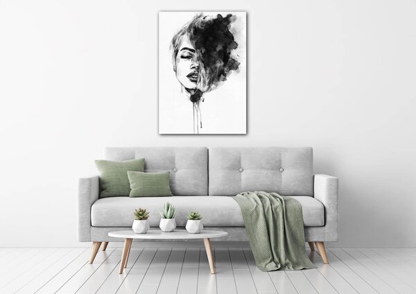 Impresi Tablou Woman black and white ilustration - 50 x 70 cm
