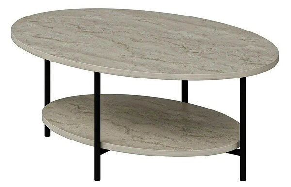 Masuta cafea ELIS, bej cu efect de marmura, PAL melaminat, 90x60x36 cm