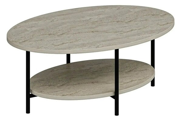 Masuta cafea ELIS, bej cu efect de marmura, PAL melaminat, 90x60x36 cm