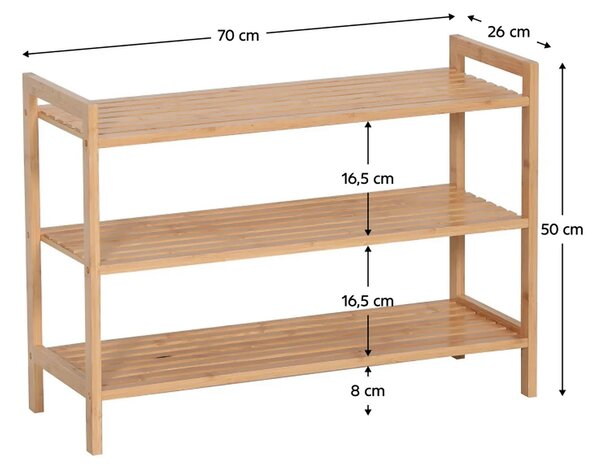 Pantofar KRENO, bambus, 70x26x50 cm
