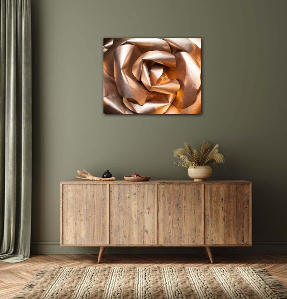 Impresi Tablou Golden paper rose abstract - 90 x 70 cm