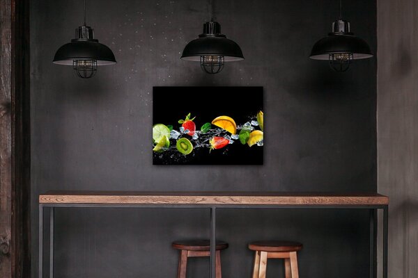 Impresi Tablou Fruit black background - 70 x 50 cm
