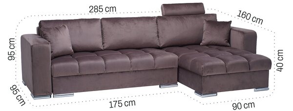 Coltar extensibil Niaga din catifea