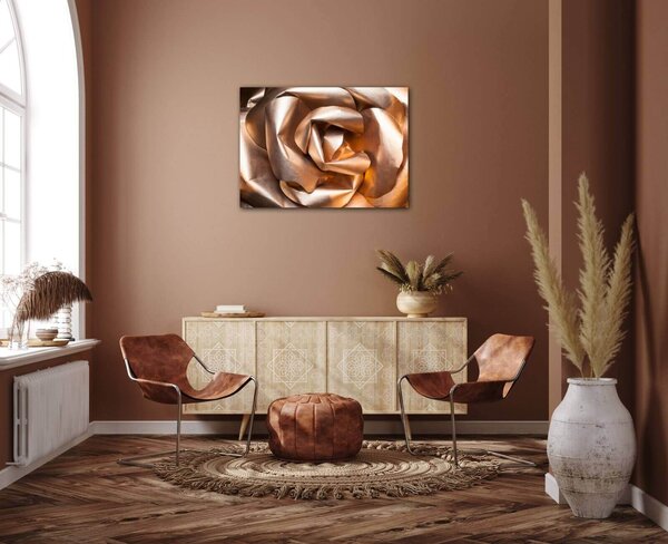 Impresi Tablou Golden paper rose abstract - 70 x 50 cm
