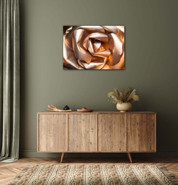 Impresi Tablou Golden paper rose abstract - 70 x 50 cm