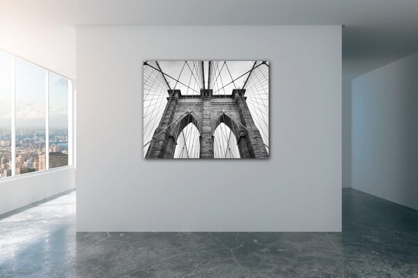 Impresi Tablou Brooklyn bridge black and white - 90 x 70 cm