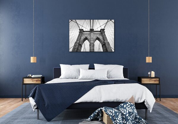 Impresi Tablou Brooklyn bridge black and white - 70 x 50 cm
