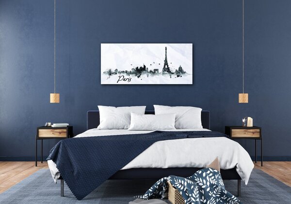 Impresi Tablou Paris panorama - 90 x 40 cm