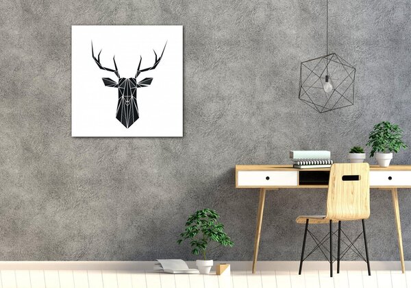 Impresi Tablou Abstract deer black and white background - 40 x 40 cm
