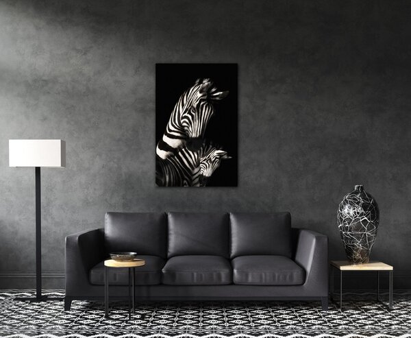Impresi Tablou Zebras black and white - 60 x 40 cm