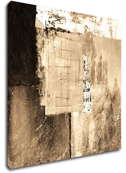 Impresi Tablou Beige gold abstract square - 40 x 40 cm