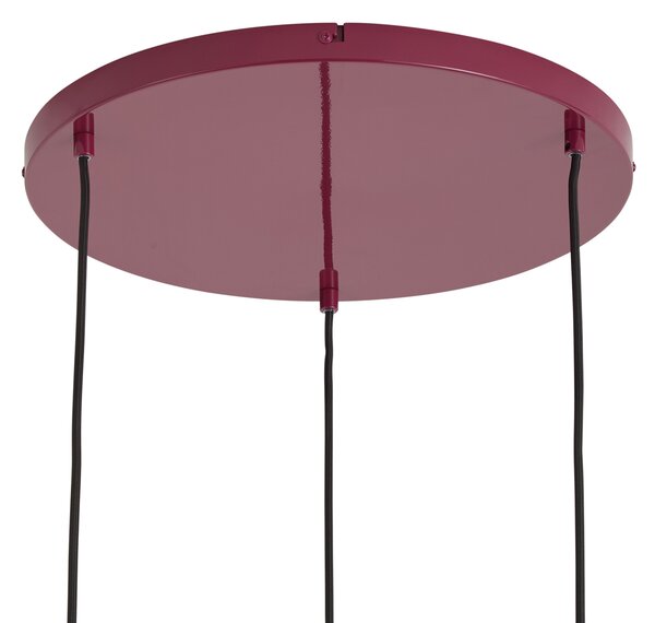Retro Pendant Lamp Plum with Metal Shade 3-Light - Ophelia