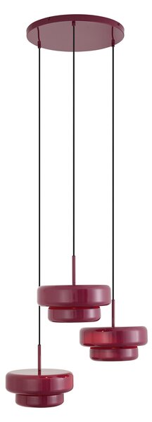 Retro Pendant Lamp Plum with Metal Shade 3-Light - Ophelia