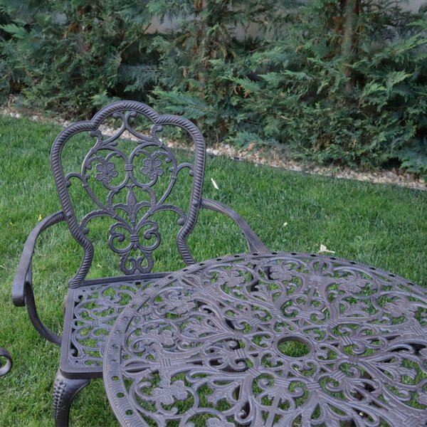 Set mobilier grădină din aluminiu cu 4 scaune Silva, maro