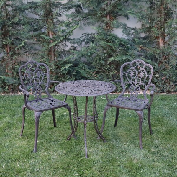 Set mobilier grădină din aluminiu cu 2 scaune Silva, maro