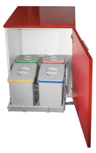 Cos de gunoi incorporabil, Smart Automatic, colectare selectiva cu 2 recipiente x 15 litri si 2 x 7 litri