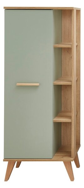 Dulap de baie verde cu aspect de lemn de stejar 51x128 cm Set 923 - Pelipal