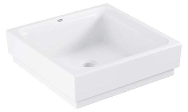 Lavoar baie pe blat alb 41 cm, patrat, Grohe Cube Ceramic Pure Guard