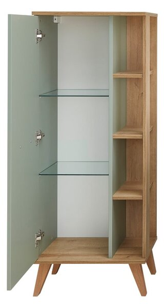 Dulap de baie verde cu aspect de lemn de stejar 51x128 cm Set 923 - Pelipal