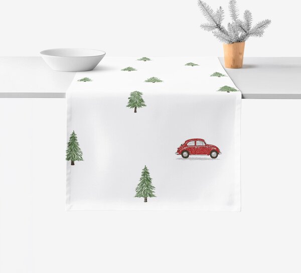 Goldea napron de masă de crăciun 100% bumbac - drumul după brad 20x120 cm