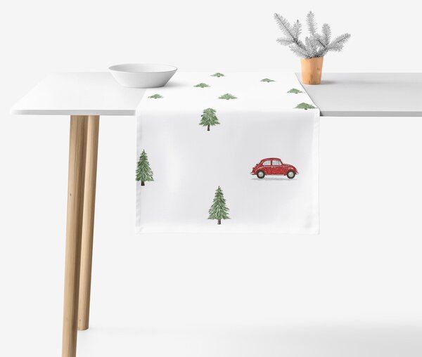 Goldea napron de masă de crăciun 100% bumbac - drumul după brad 20x120 cm