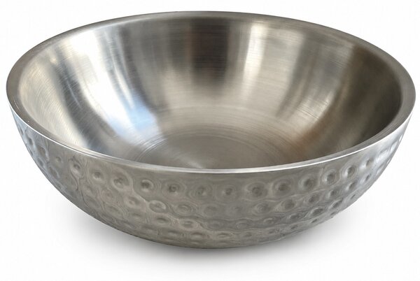 Bol Pufo din inox cu pereti dubli pentru servire fructe, salata si gustari- accesoriu modern pentru servire, 25 cm