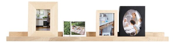Raft în culoare naturală pentru fotografii din lemn masiv de stejar 100 cm Photoframe – vtwonen