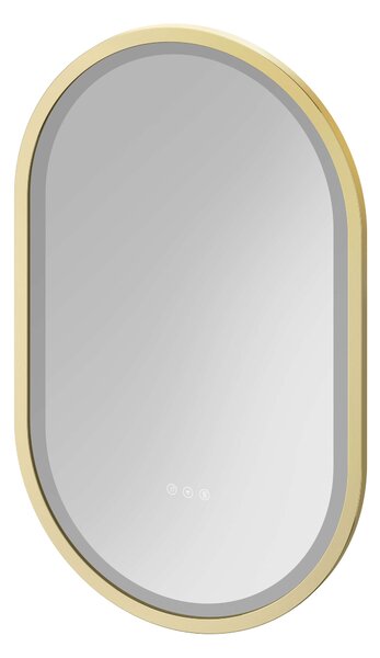 Cersanit Crea II oglindă 50x80 cm oval cu iluminare cu covoraș de încălzire auriu S1058–035