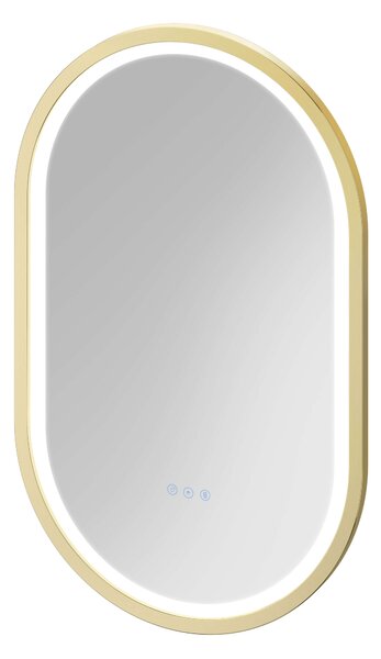 Cersanit Crea II oglindă 50x80 cm oval cu iluminare cu covoraș de încălzire auriu S1058–035