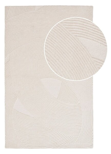 Covor crem țesut manual din lână 160x230 cm Pune – House Nordic