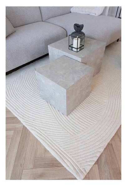 Covor crem țesut manual din lână 160x230 cm Pune – House Nordic