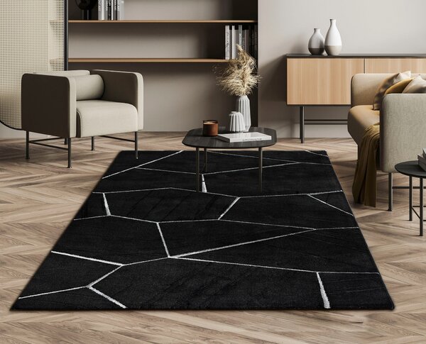 Covor Waben Guido Maria negru/argintiu 80/150 cm