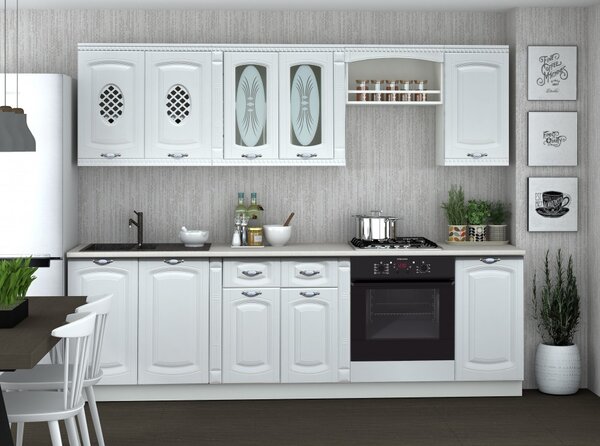 BUCATARIE KATIUSA MDF 2.6M, RO, ALB
