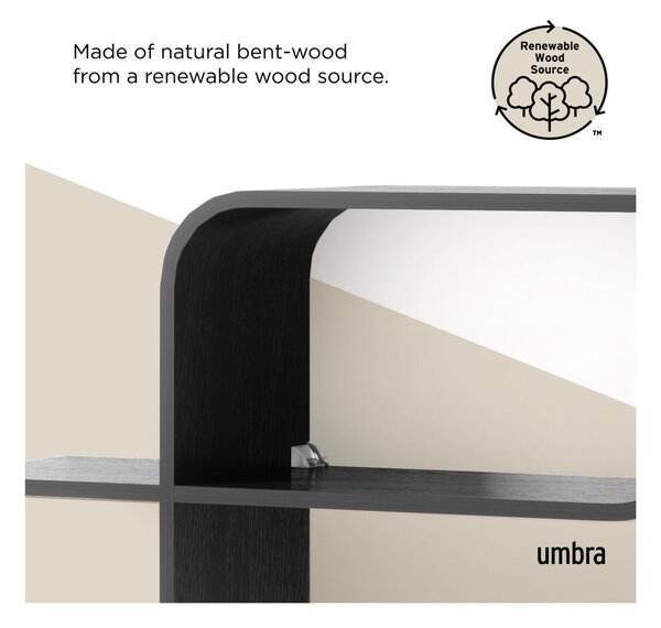 Raft negru etajat din lemn de arbore de cauciuc 62 cm Montage – Umbra