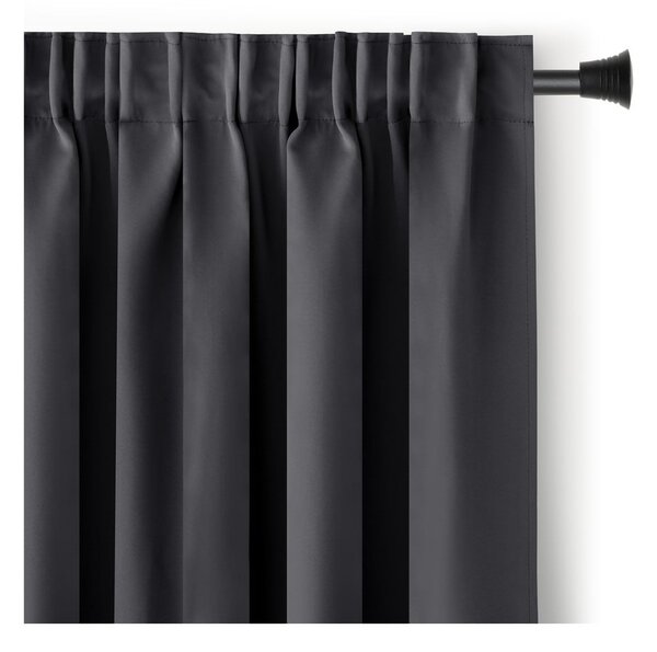 Draperie gri închis dimout (semi-opacă) 140x245 cm Kierra – Restilo