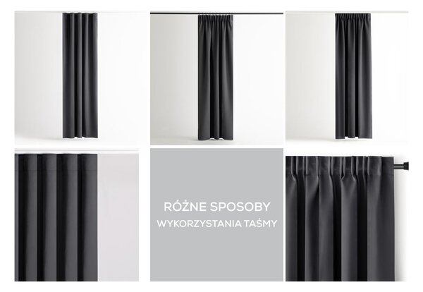 Draperie gri închis dimout (semi-opacă) 140x245 cm Kierra – Restilo