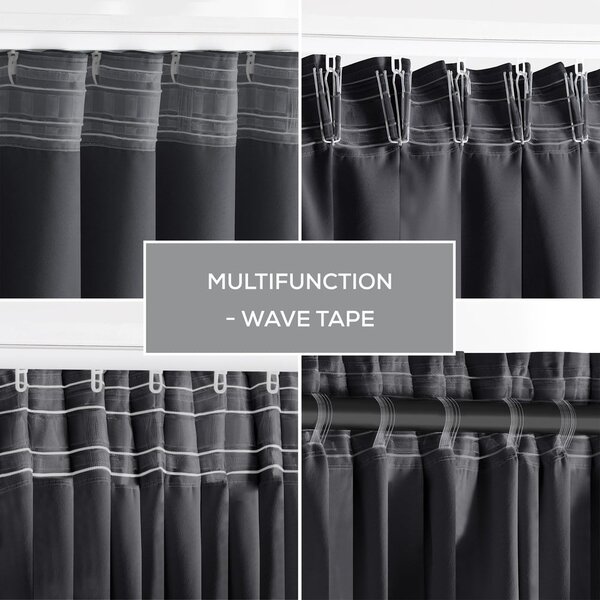 Draperie gri închis dimout (semi-opacă) 140x245 cm Kierra – Restilo