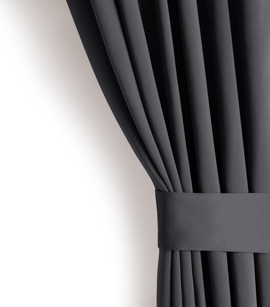 Draperie gri închis dimout (semi-opacă) 140x245 cm Kierra – Restilo