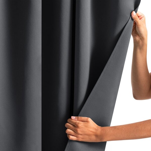 Draperie gri închis dimout (semi-opacă) 140x245 cm Kierra – Restilo