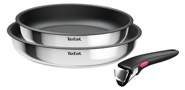 Tigăi cu suprafață antiaderentă/cu mâner reglabil 2 buc. din oțel inoxidabil ø 26 cm INGENIO Cook Eat L8813S75 – Tefal