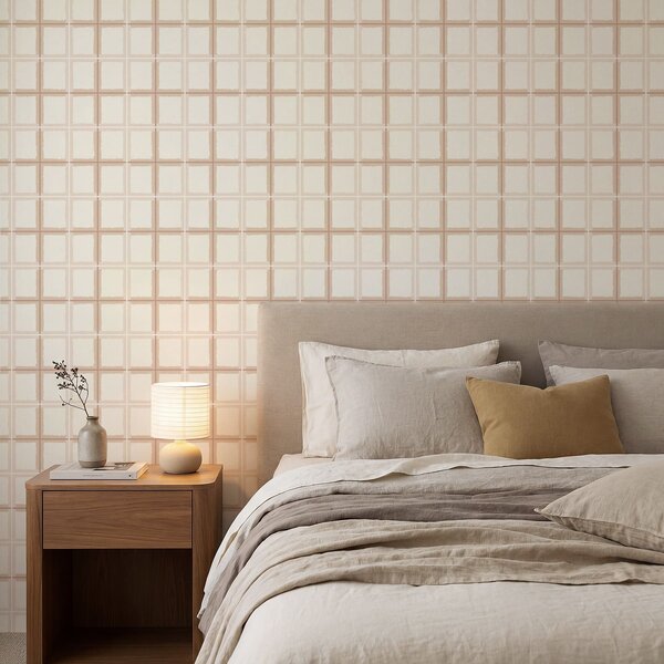 Tapet Model cu dungi subțiri, de culoare roz pal, Tapet abstract, a01267v4 : Uwalls.ro