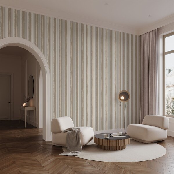 Tapet Dungi verticale texturate, în nuanțe de bej și gri deschis, Tapet geometrie, Tapet dungi, a01268v3 : Uwalls.ro