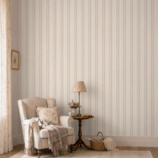 Tapet Dungi verticale texturate, de culoare roz pal și crem, Tapet geometrie, Tapet dungi, a01268v7 : Uwalls.ro
