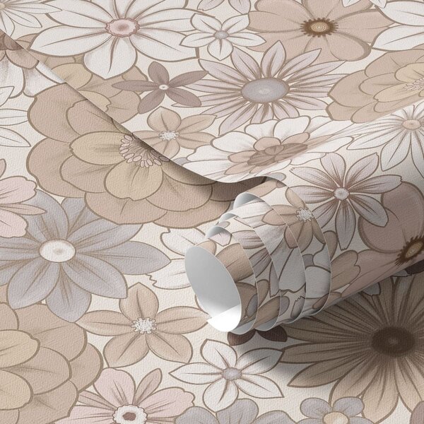 Tapet Model floral dens, în nuanțe pastelate delicate, Tapet flori, a01269 : Uwalls.ro