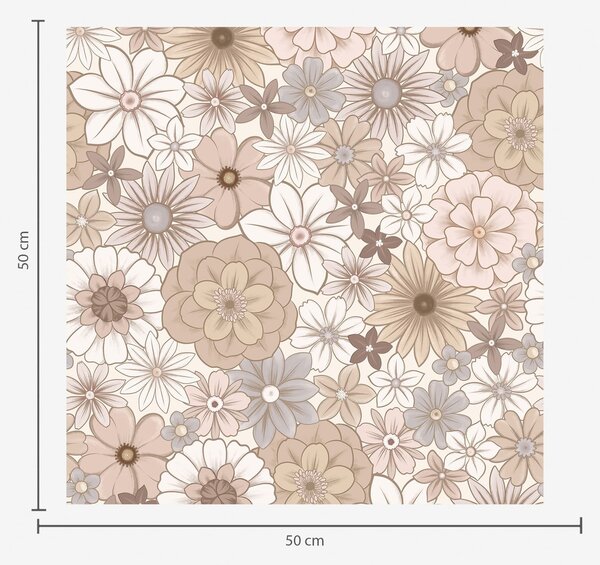 Tapet Model floral dens, în nuanțe pastelate delicate, Tapet flori, a01269 : Uwalls.ro