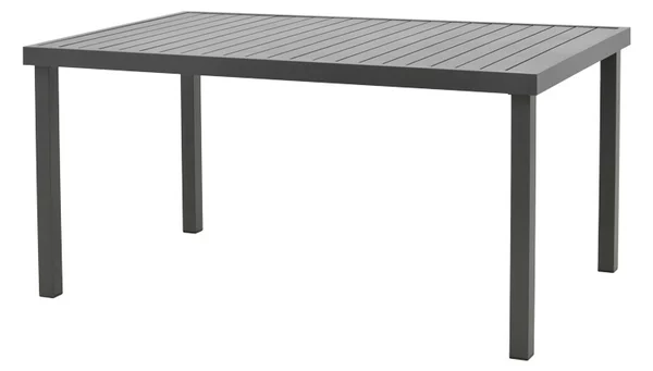 Masa de gradina, Model Kliton, culoare gri inchis, aluminiu si textil, 150x80x74 cm